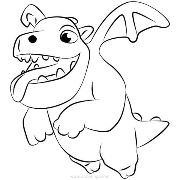 Free How Draw Dragon from Clash Royale Coloring Pages printable