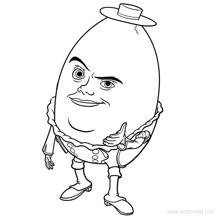 Free Humpty Dumpty from Puss in Boots Coloring Pages printable