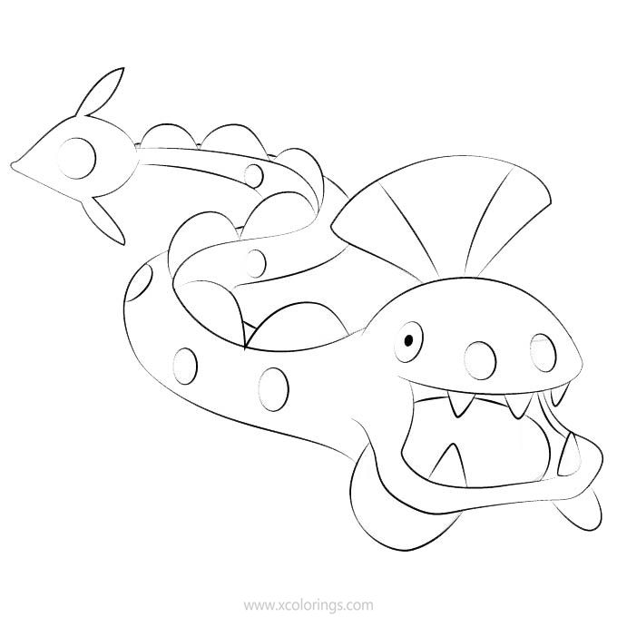 Free Huntail Pokemon Coloring Pages printable