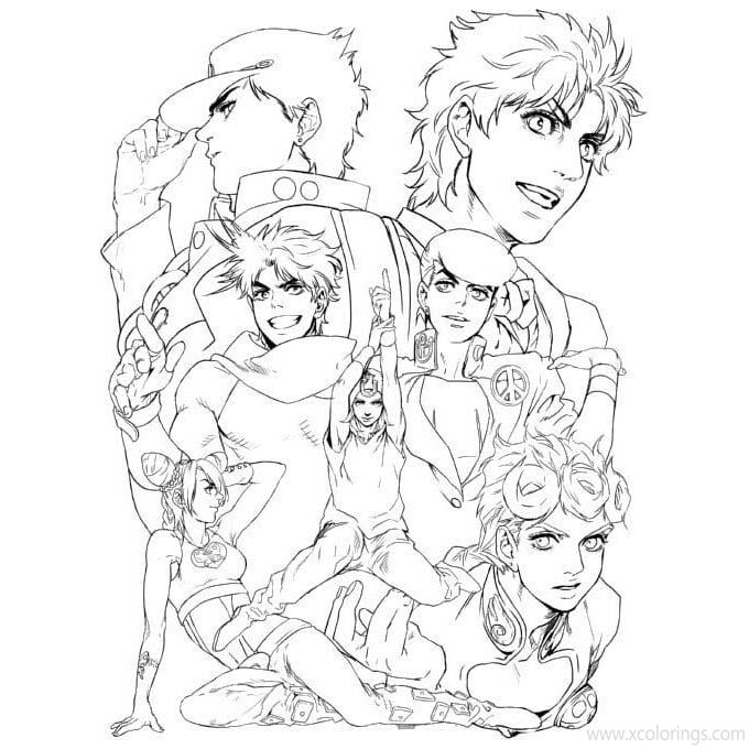 Free JoJo's Bizarre Adventure Characters Coloring Pages printable