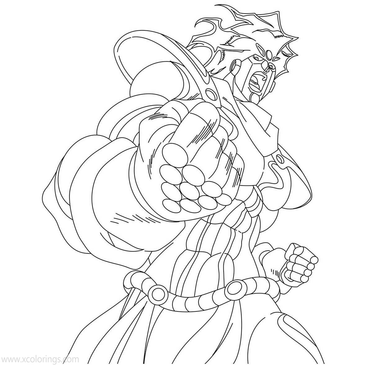 Free JoJo's Bizarre Adventure Coloring Pages Character Star Platinum printable