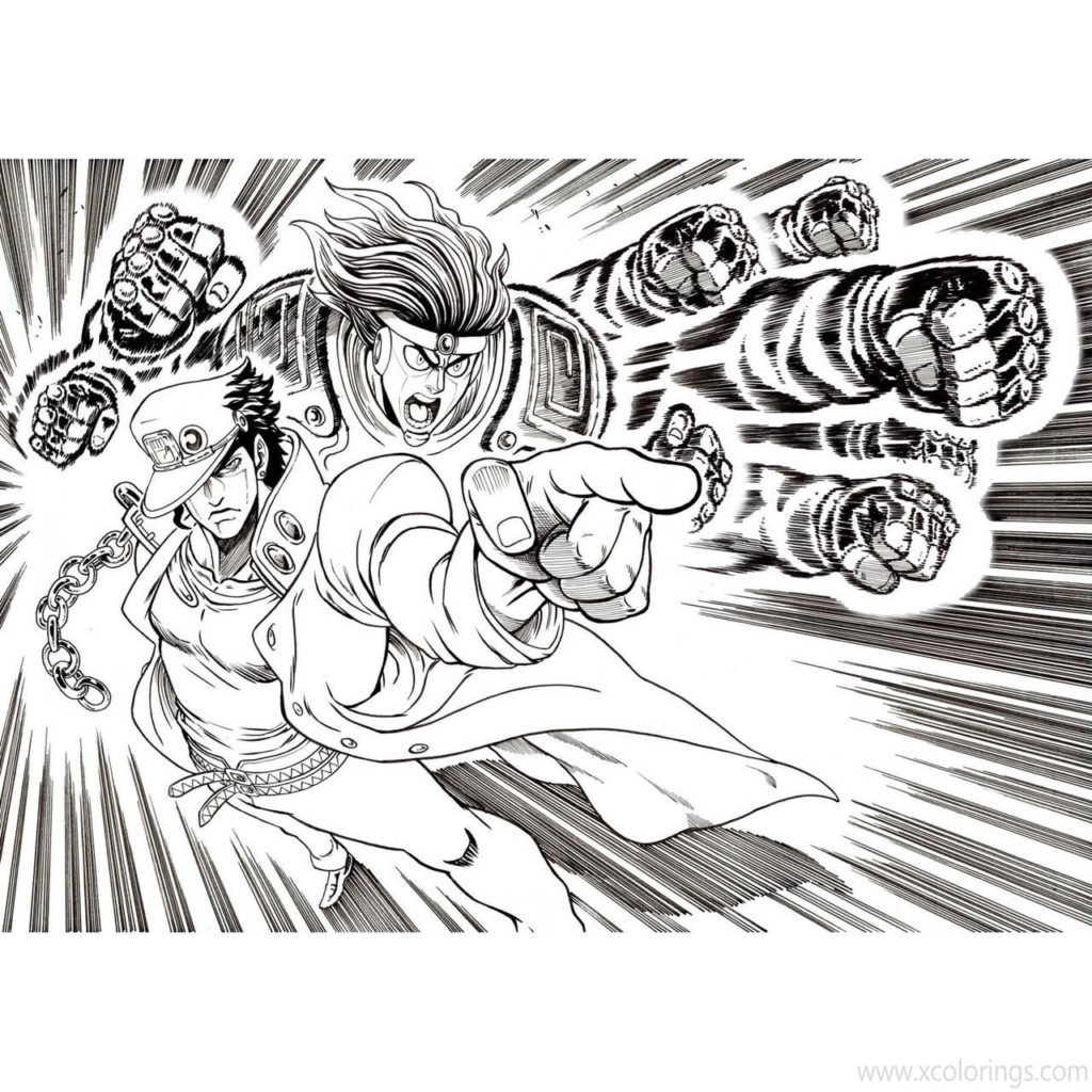 JoJo's Bizarre Adventure Coloring Pages Dio and Mir - XColorings.com
