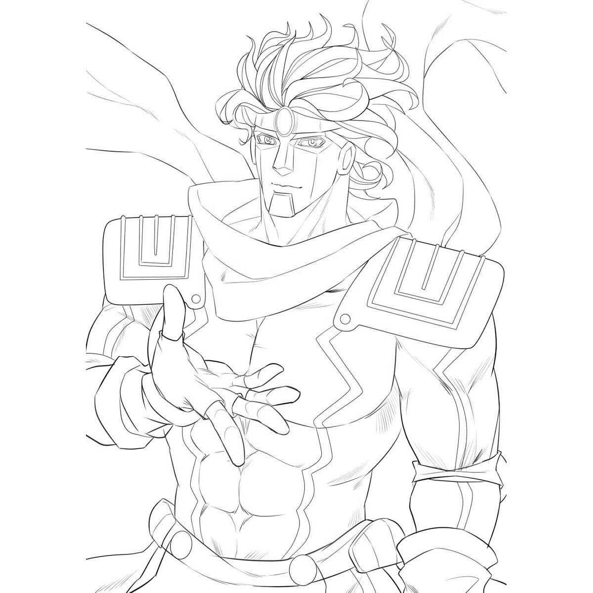 Free JoJo's Bizarre Adventure Coloring Pages Charater Star Platinum printable