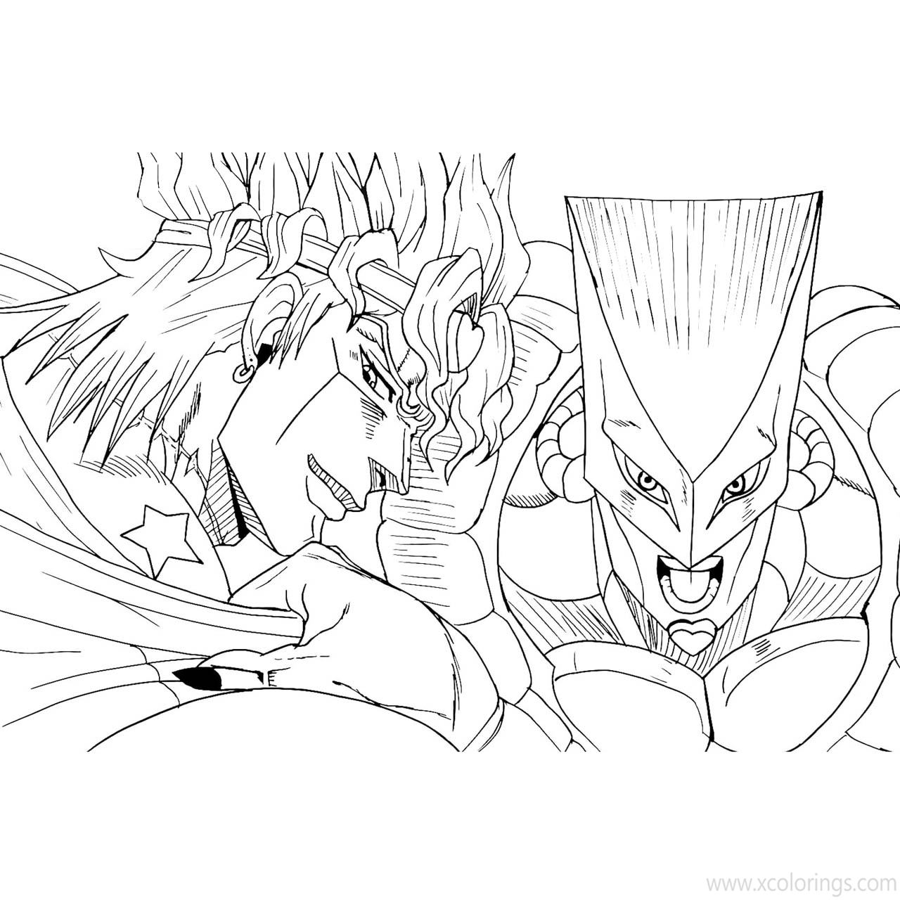Free JoJo's Bizarre Adventure Coloring Pages Dio and Mir printable