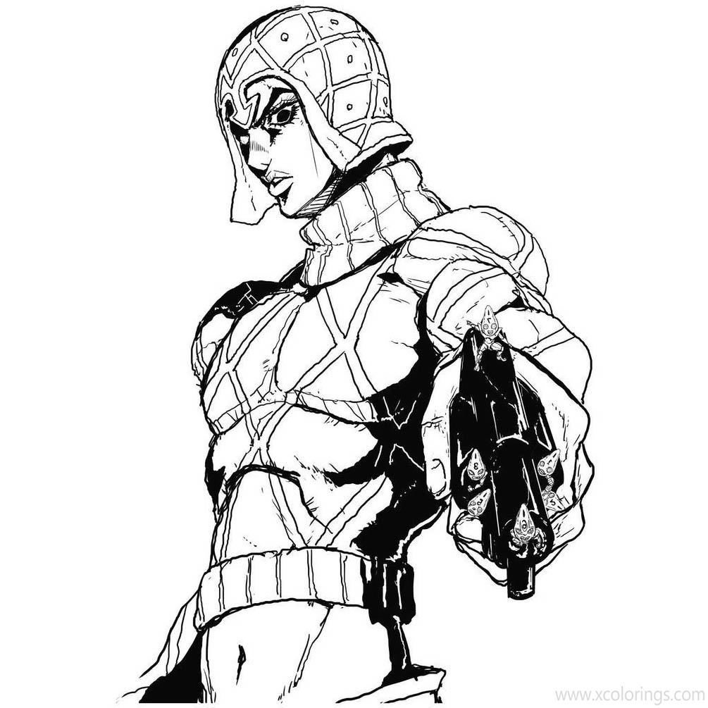 JoJo's Bizarre Adventure Coloring Pages Guido Mista - XColorings.com