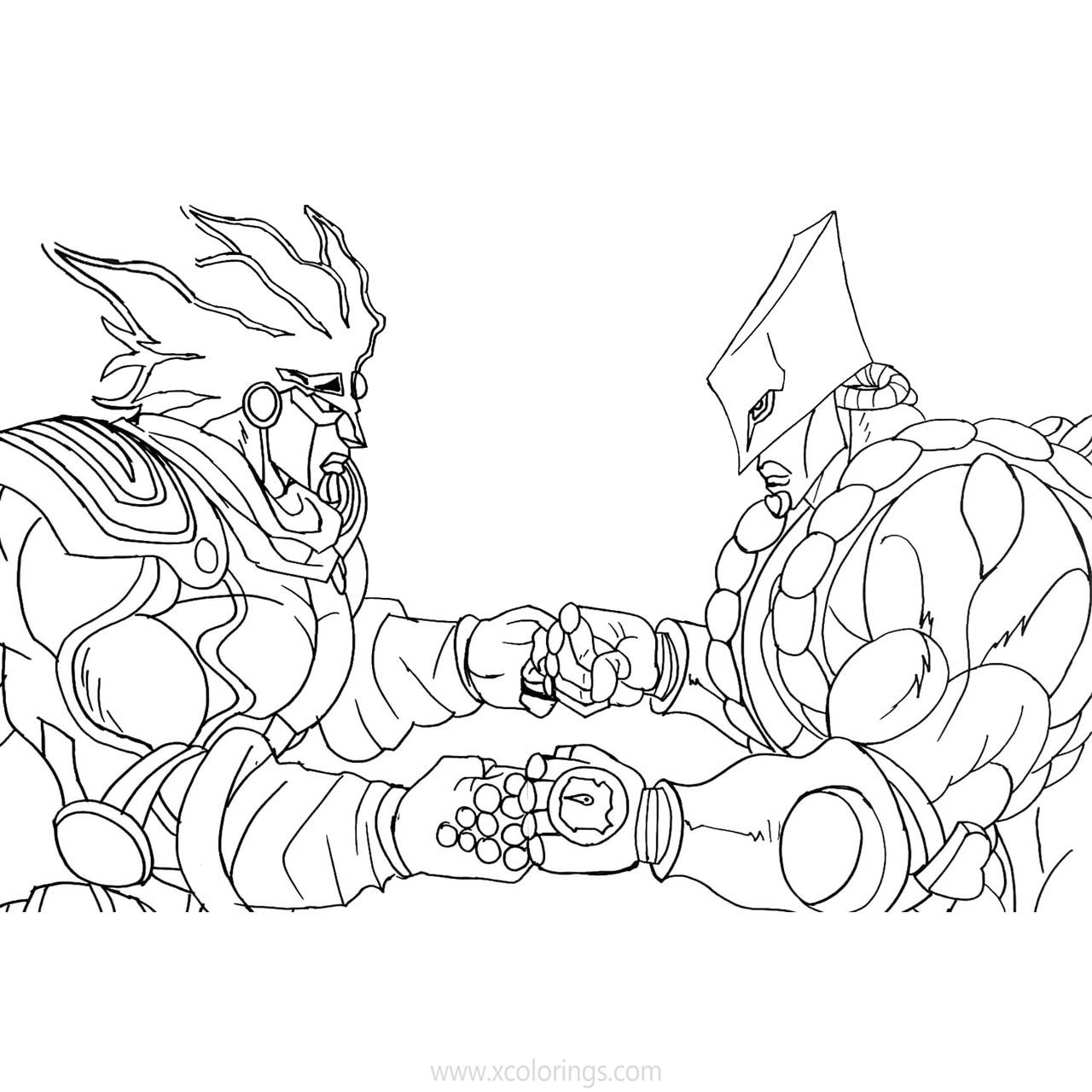 Free JoJo's Bizarre Adventure Coloring Pages Star Platinum Star Platinum and The World printable