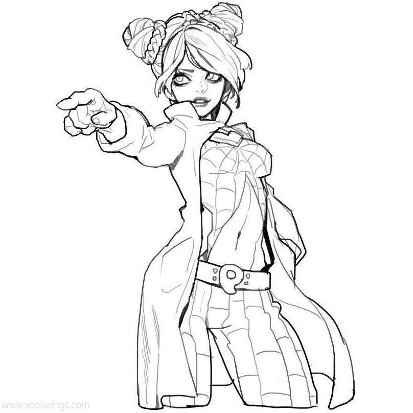 Free Jolyne from JoJo's Bizarre Adventure Coloring Pages printable