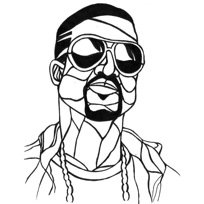 Kanye West Coloring Pages Fanart by MoKheir35 - XColorings.com