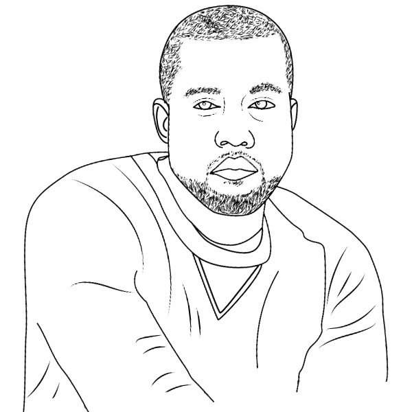 Free Kanye West Coloring Pages Line Art printable