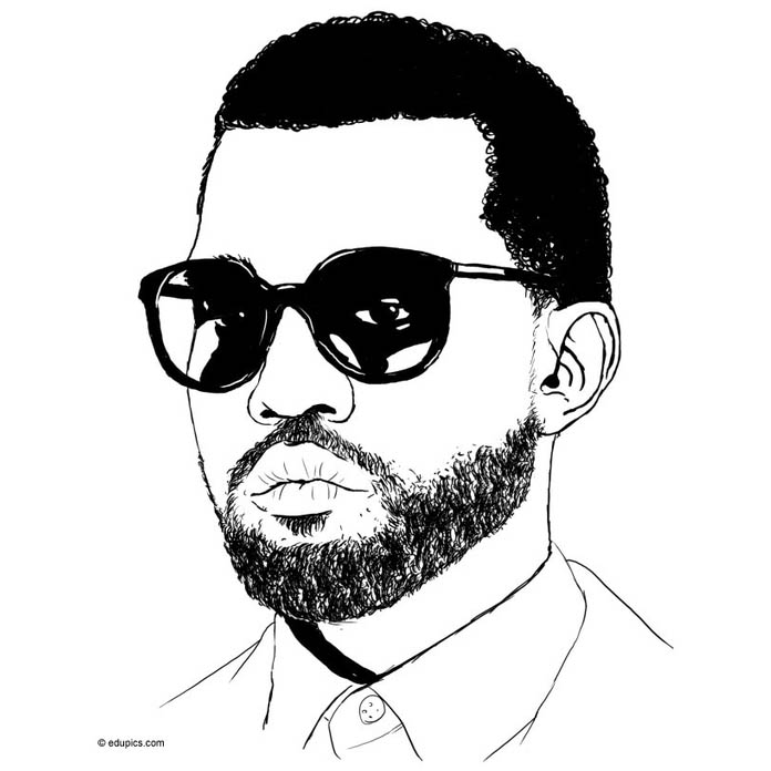 Free Kanye West Coloring Pages Realistic Drawing printable