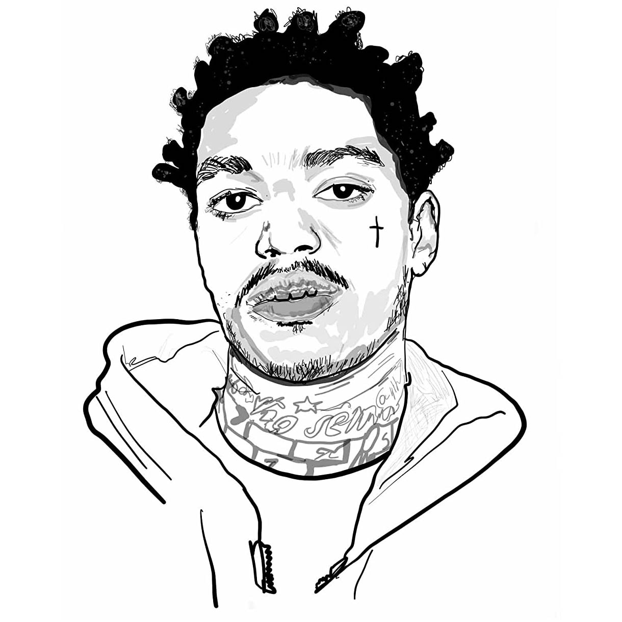 Kodak Black Coloring Pages Line Art