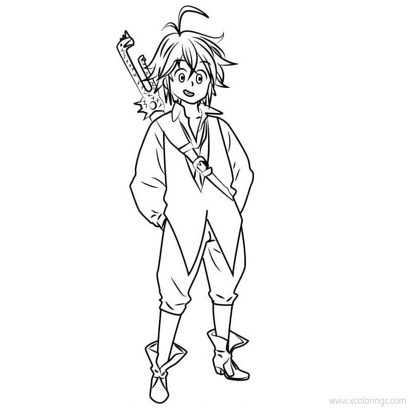 Free Little Meliodas from The Seven Deadly Sins Coloring Pages printable