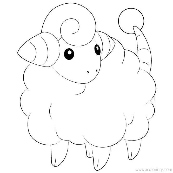 Free Mareep Pokemon Coloring Pages printable