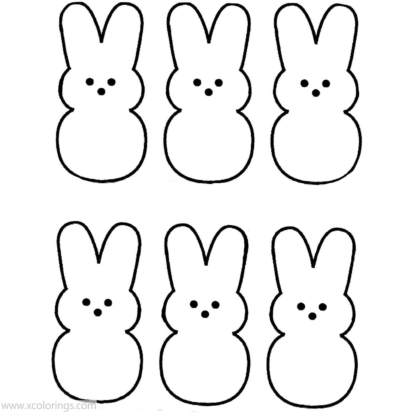 Free Marshmallow Peeps Coloring Pages Bunnies printable