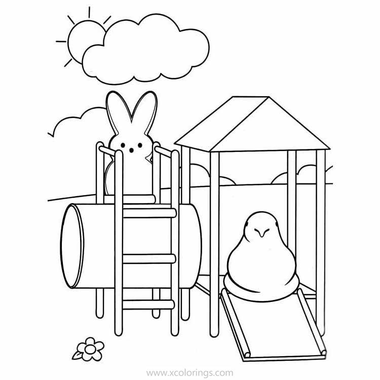 Free Marshmallow Peeps Coloring Pages Chick Playing Slider printable