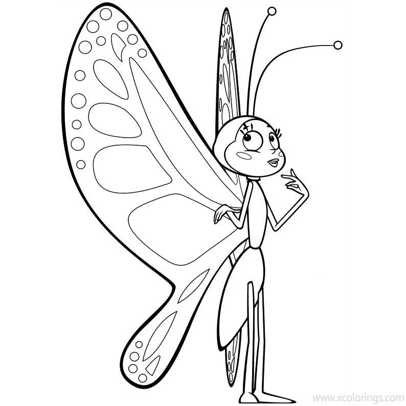 Free Maya The Bee Coloring Pages Beatrice Butterfly printable