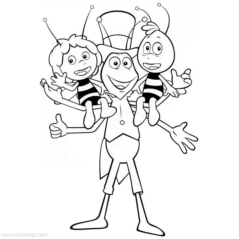 Free Maya the Bee Characters Coloring Pages printable