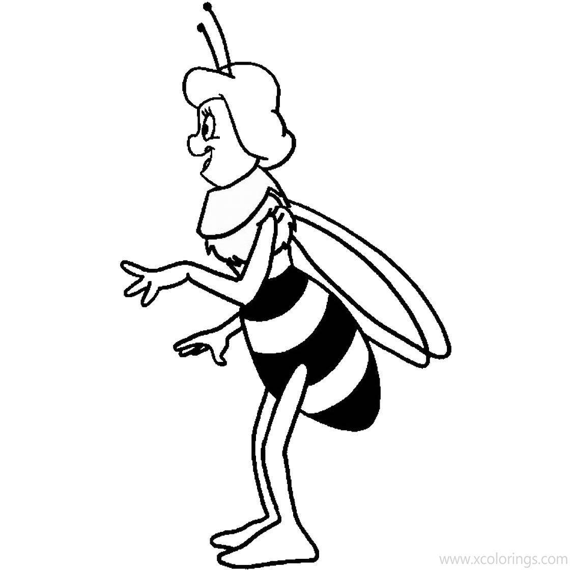 Free Maya the Bee Coloring Pages Character Miss Cassandra printable