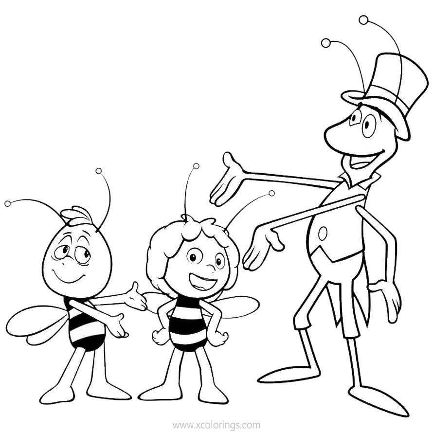 Free Maya the Bee Coloring Pages Characters printable