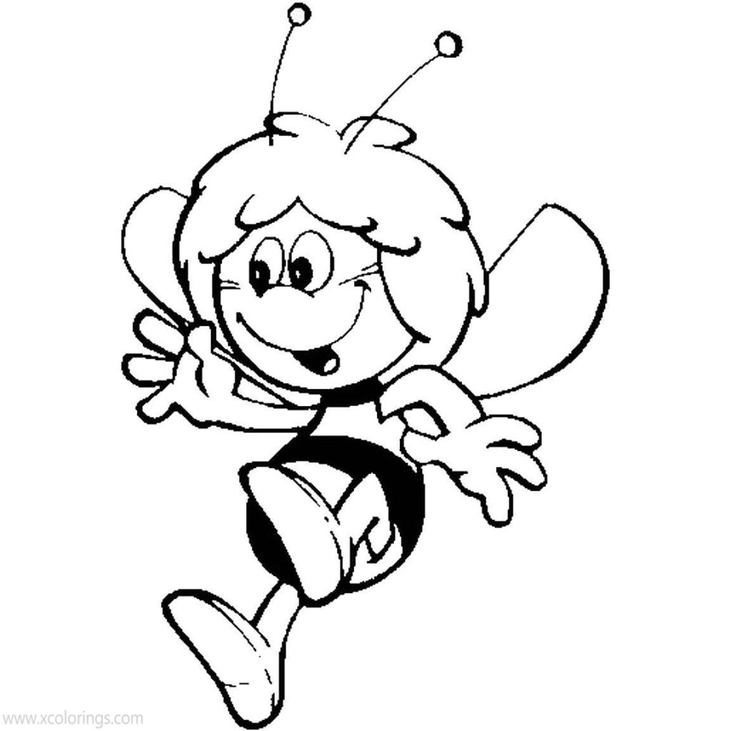 Maya the Bee Coloring Pages Bug with Letter A