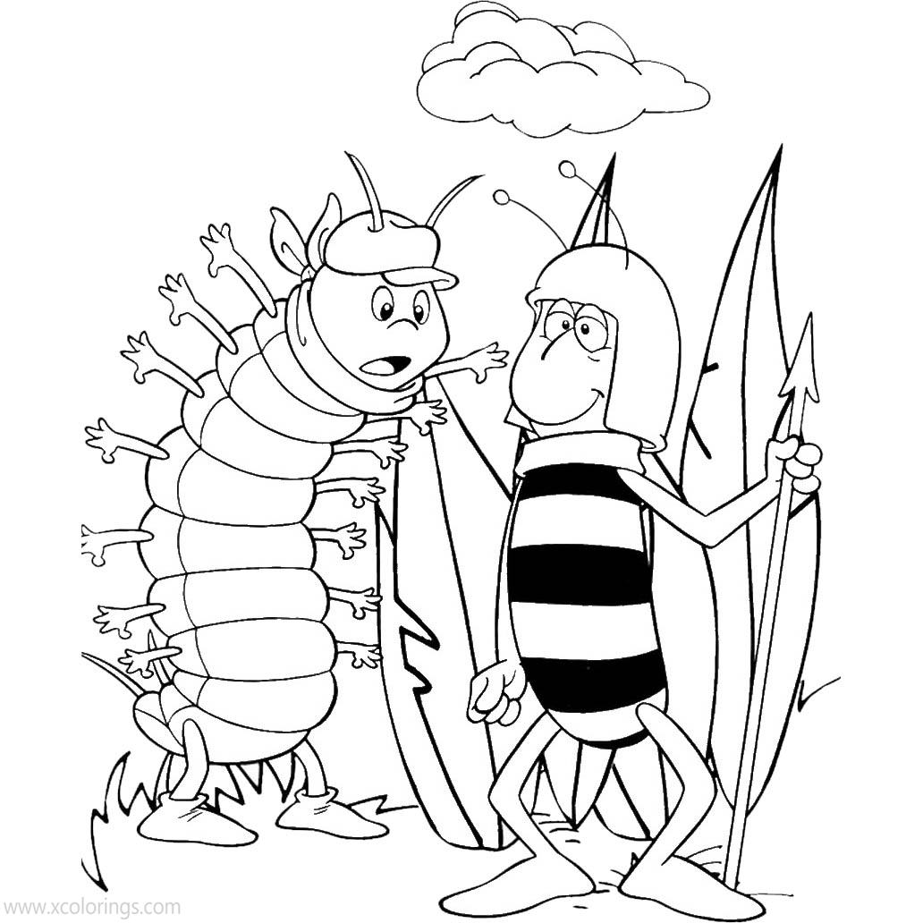 Maya the Bee Coloring Pages Max and Bee Soldier - XColorings.com