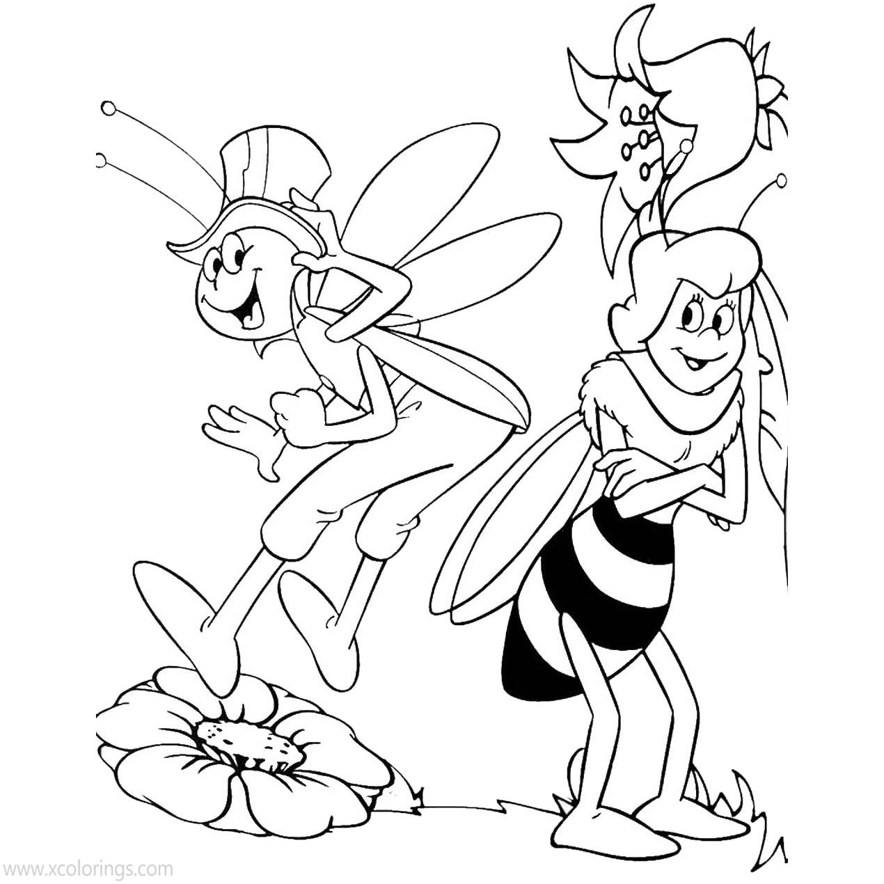 Free Maya the Bee Coloring Pages Miss Cassandra and Flip printable