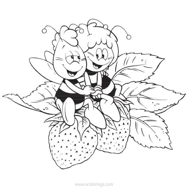 Free Maya the Bee Coloring Pages Strawberry printable