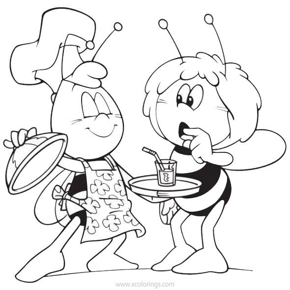 Free Maya the Bee Coloring Pages Willy the Chef printable