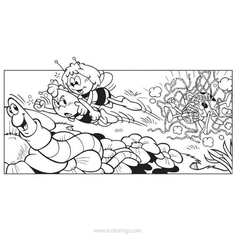 Free Maya the Bee Coloring Pages with Max printable