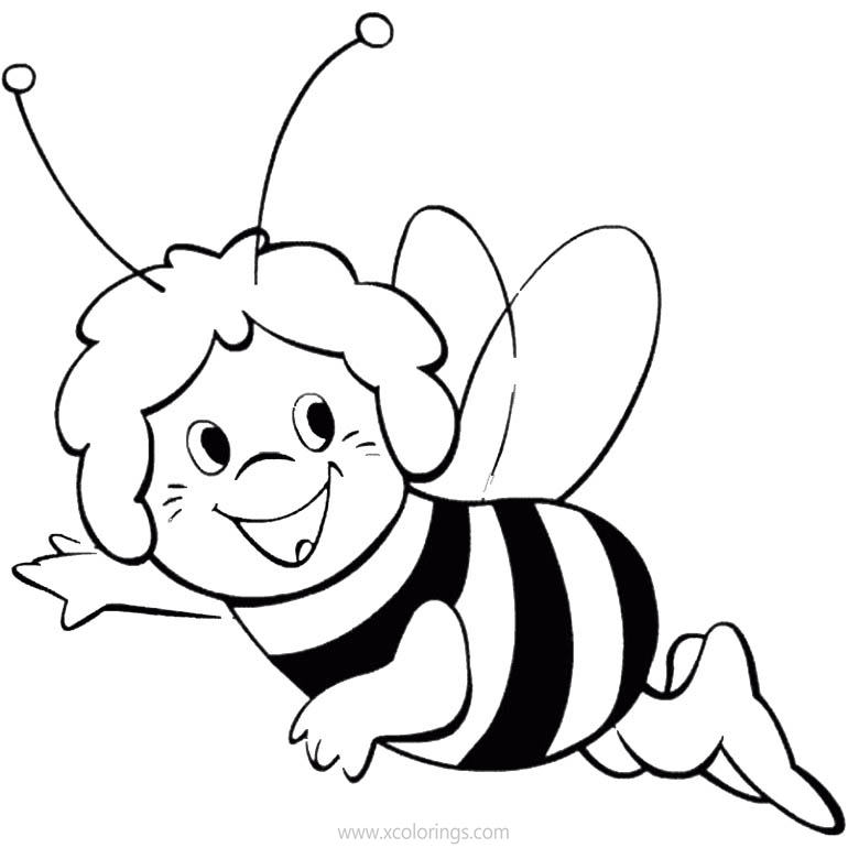 Free Maya the Bee Smiling Coloring Pages printable