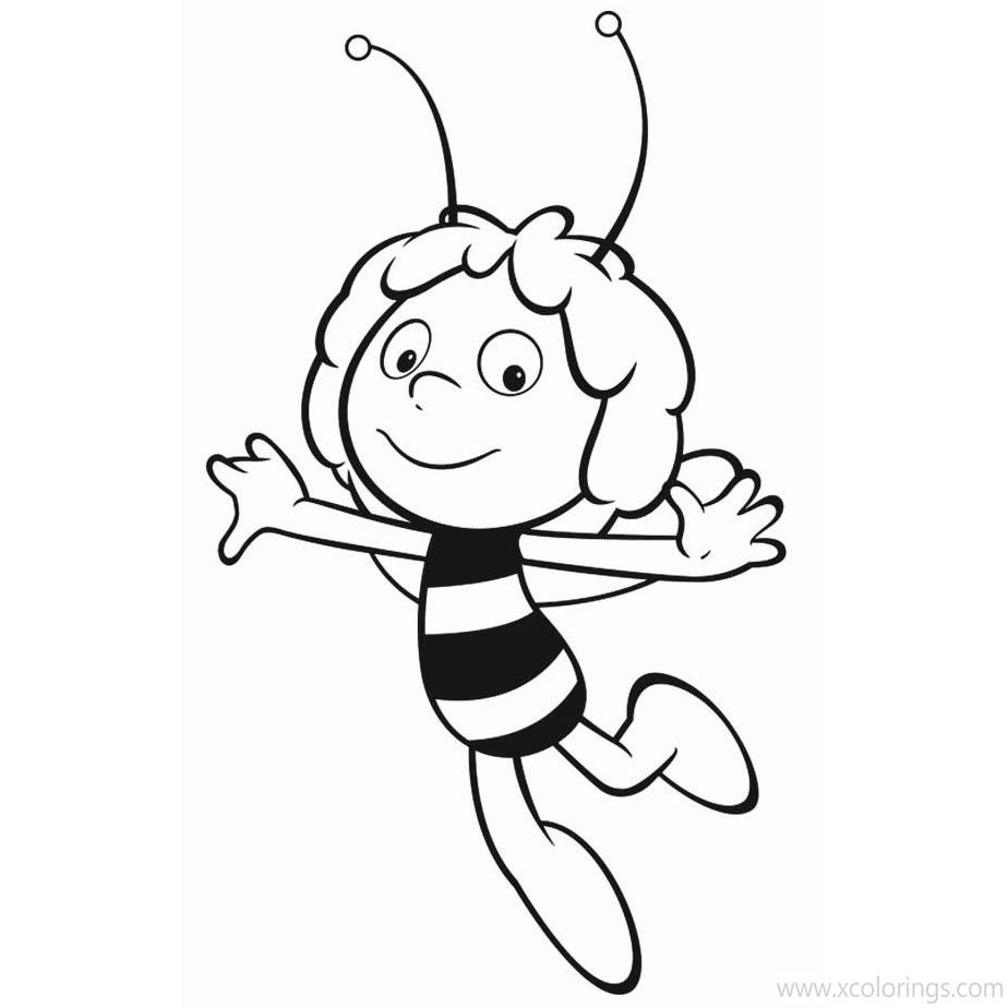 Free Maya the Bee is Dancing Coloring Pages printable