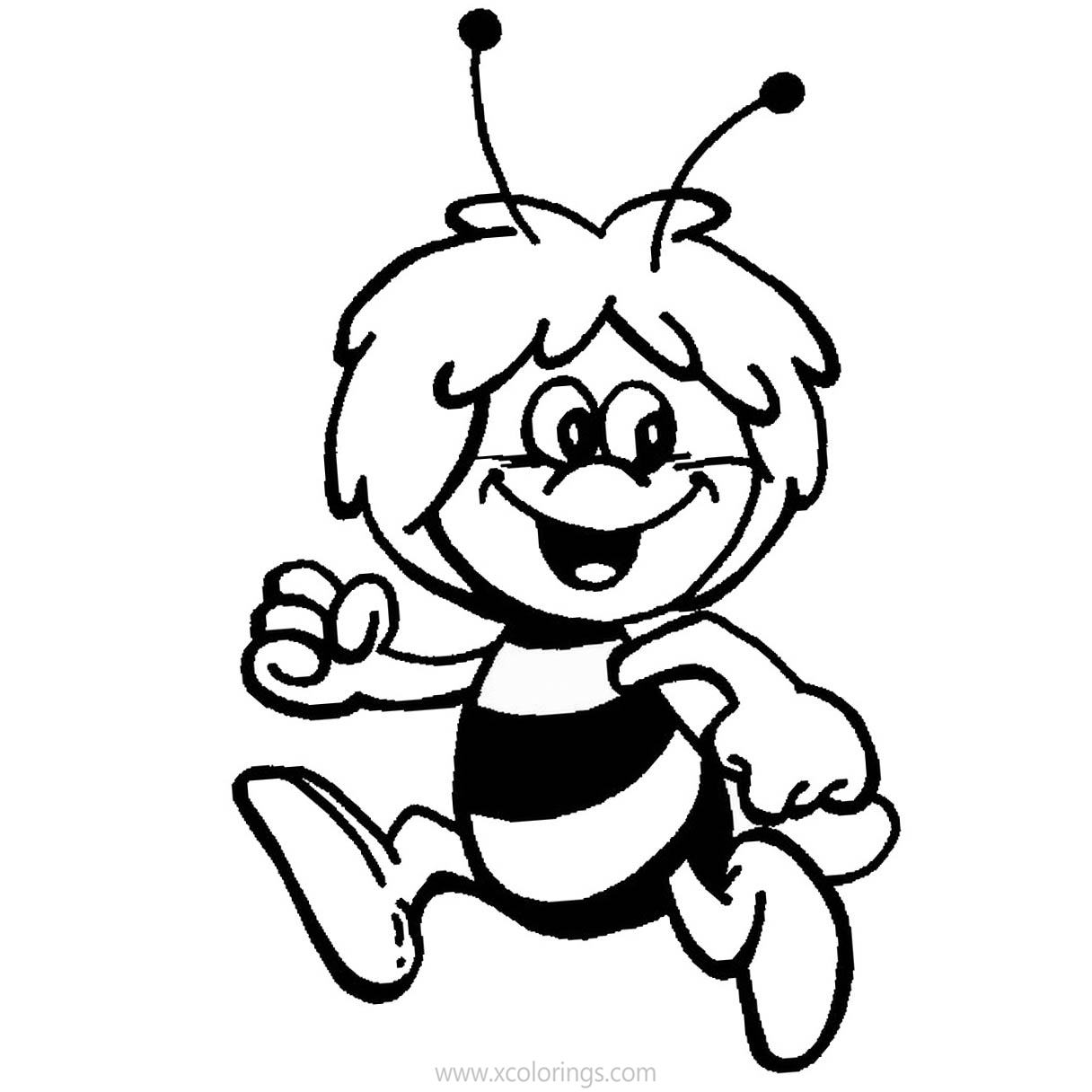 Free Maya the Bee is Running Coloring Pages printable
