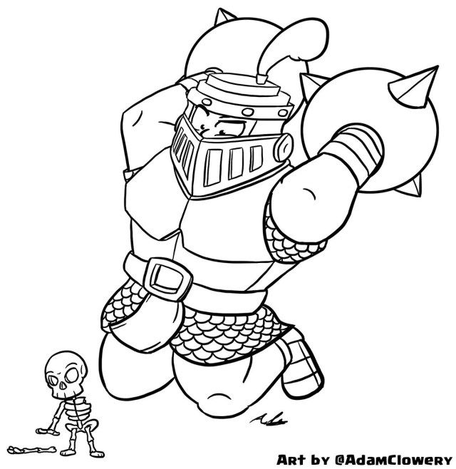 Free Mega Knight Clash Royale Coloring Pages printable