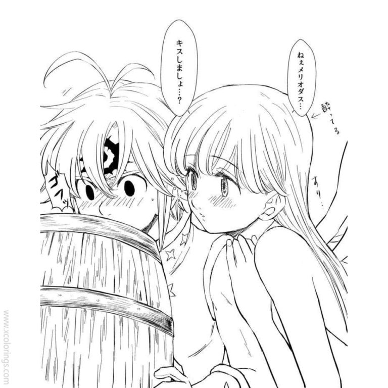 Elizabeth from The Seven Deadly Sins Coloring Pages - XColorings.com