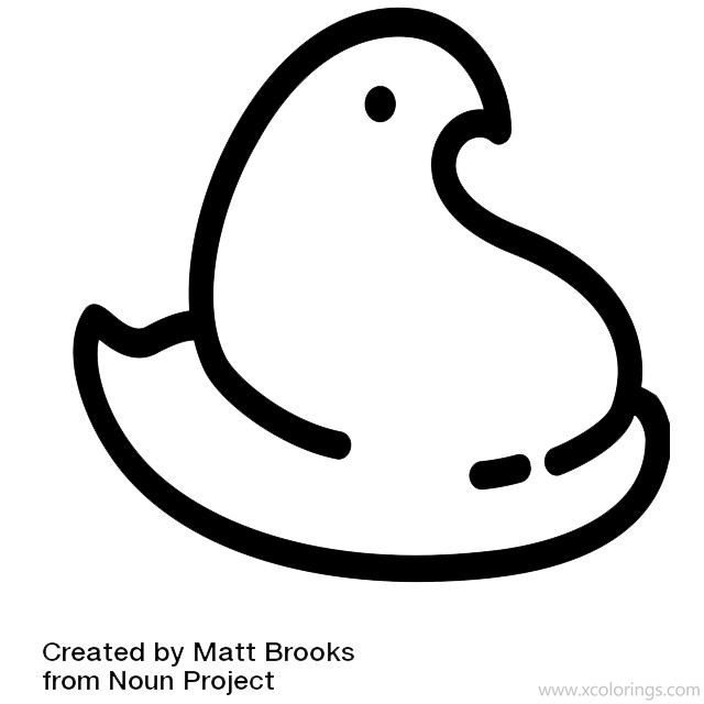 Free Peeps Chick Coloring Pages by Matt Brooks printable