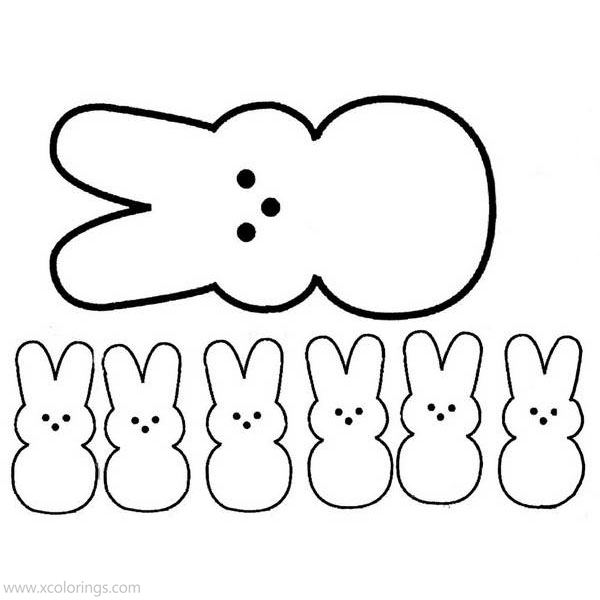 Free Peeps Coloring Pages Bunnies Template printable