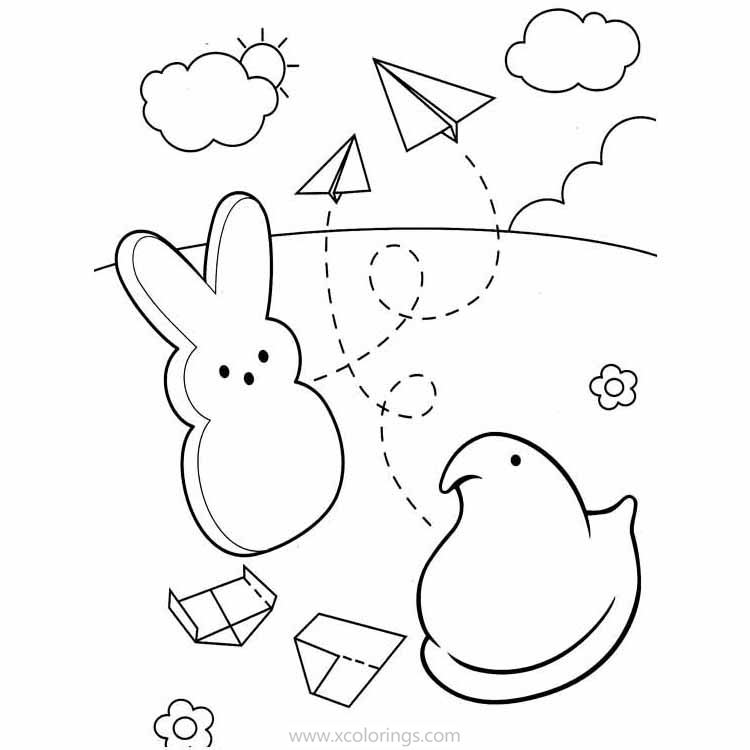 Free Peeps Coloring Pages Paper Planes printable