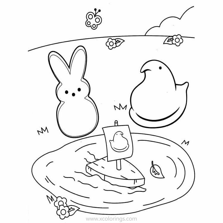 Free Peeps Coloring Pages Toy Boat printable