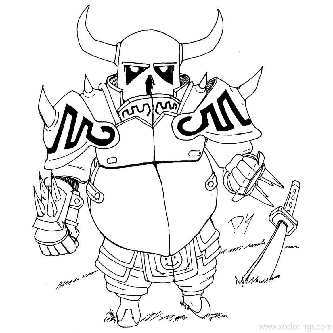 Free Pekka from Clash Royale Coloring Pages Fan Art printable