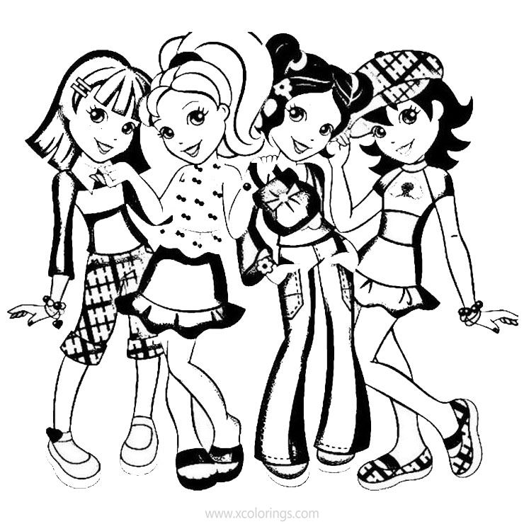 Free Polly Pocket Characters Coloring Pages printable
