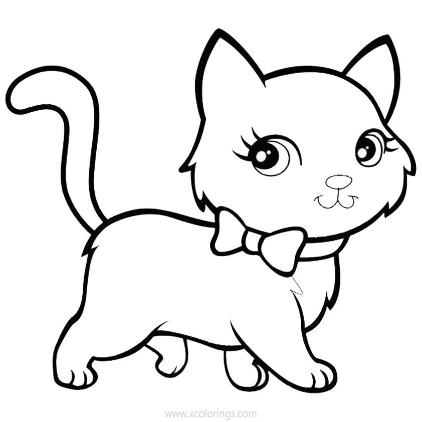 Free Polly Pocket Coloring Pages Cat printable