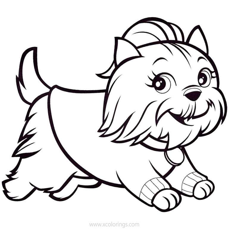 Free Polly Pocket Coloring Pages Dog printable