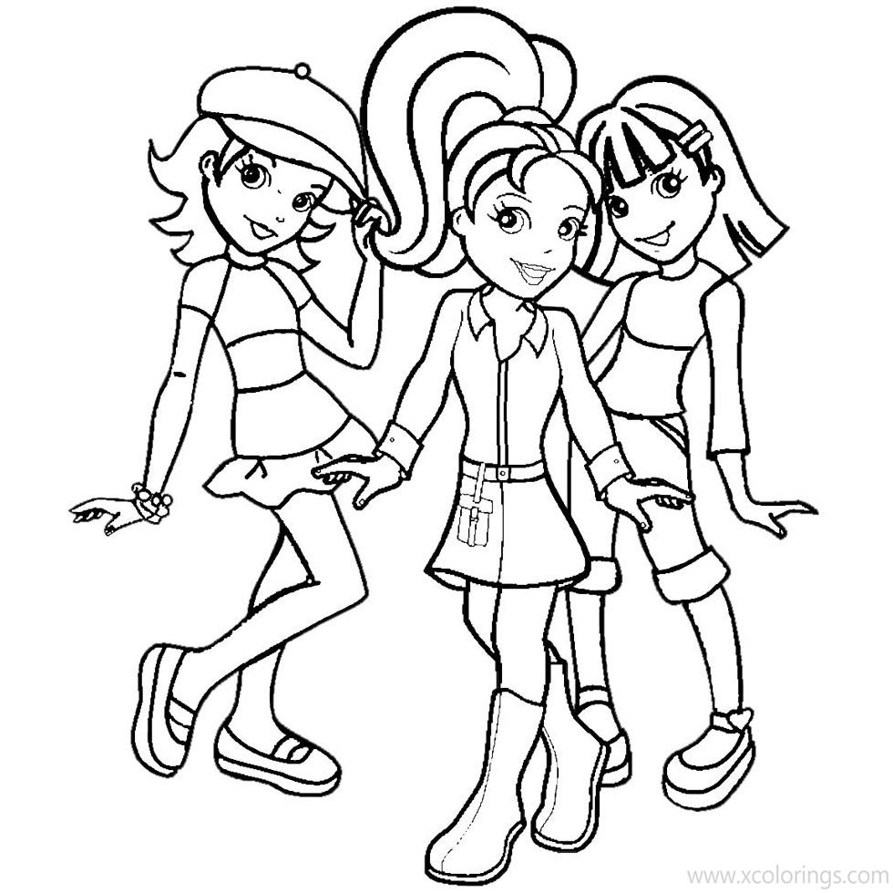 Free Polly Pocket Coloring Pages Polly Lea and Lila printable