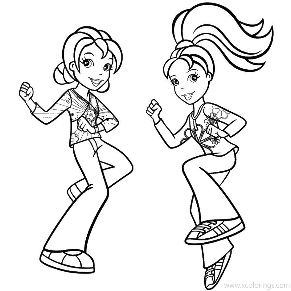 Free Polly Pocket Coloring Pages Polly and Shani printable