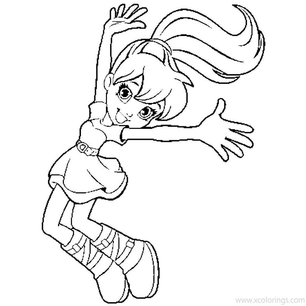 Free Polly Pocket Coloring Pages Polly is Dancing printable