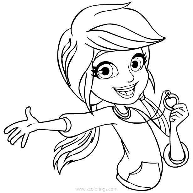 Free Polly Pocket Coloring Pages with Necklace printable