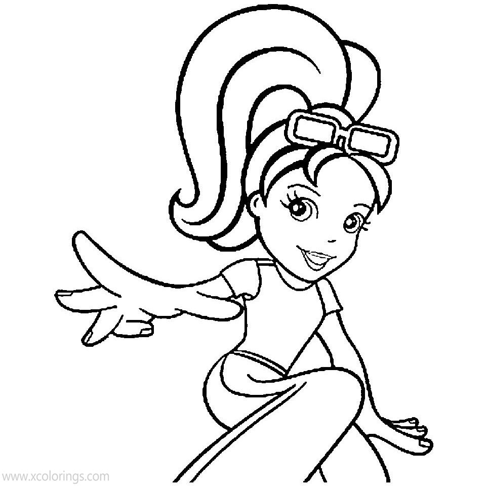 Free Polly Pocket Coloring Pages with Sunglasses printable