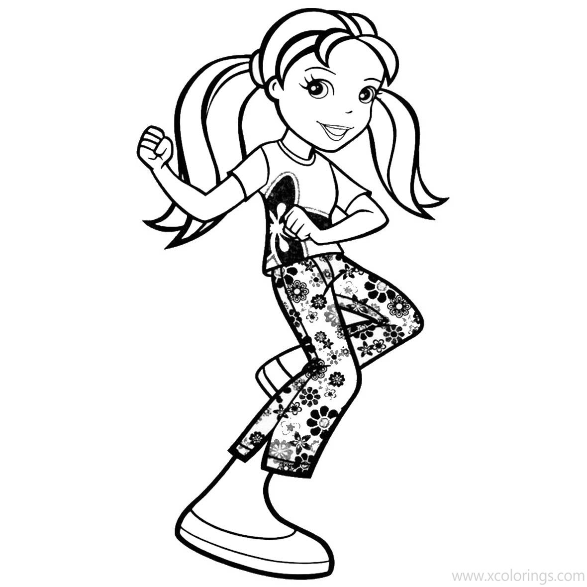 Free Polly Pocket is Dancing Coloring Pages printable