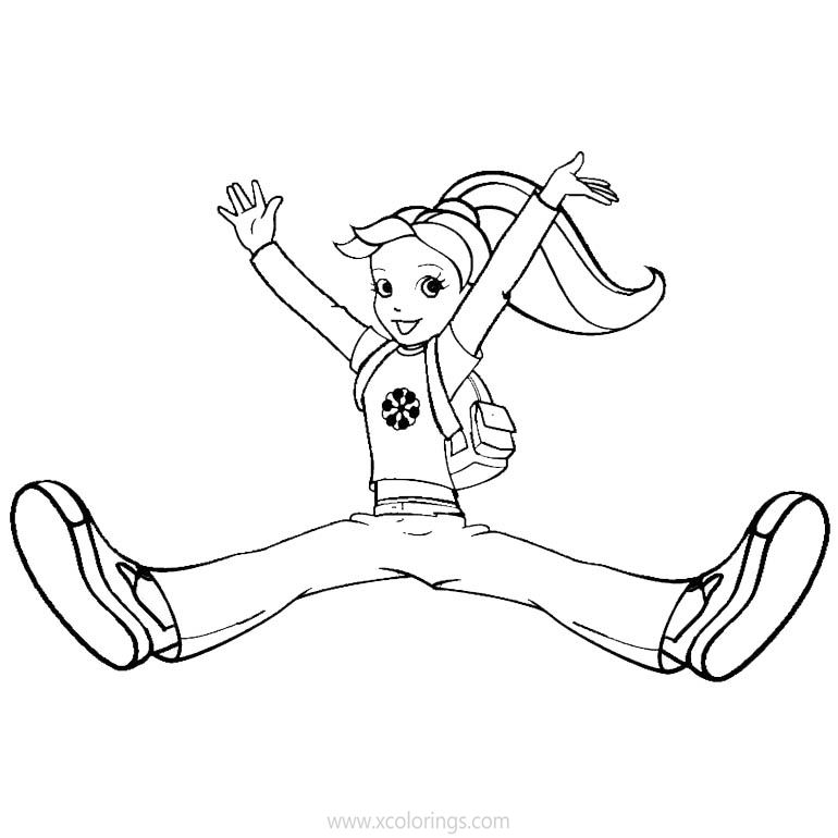 Free Polly Pocket is Jumping Coloring Pages printable