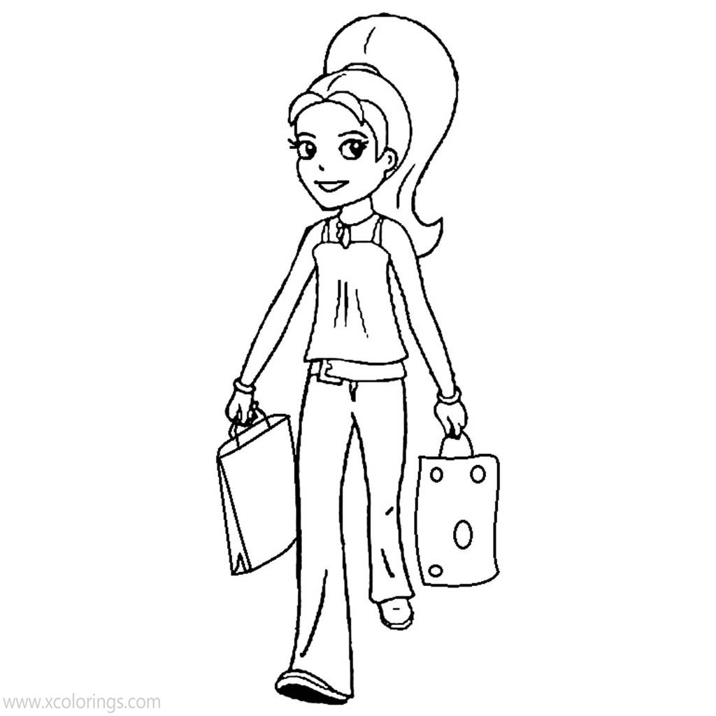 Free Polly Pocket is Shopping Coloring Pages printable